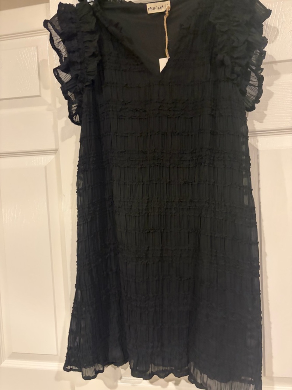 Black Ruffled Mini Dress